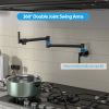 Traditional Wall Mount Stove Swing Arm Folding 2 Handles 360¬∞Rotation Dual Joints Pot Filler Kitchen Faucet with ABS Faucet Aerator