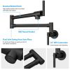 Traditional Wall Mount Stove Swing Arm Folding 2 Handles 360¬∞Rotation Dual Joints Pot Filler Kitchen Faucet with ABS Faucet Aerator