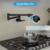Traditional Wall Mount Stove Swing Arm Folding 2 Handles 360¬∞Rotation Dual Joints Pot Filler Kitchen Faucet with ABS Faucet Aerator