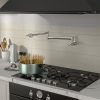 Traditional Wall Mount Stove Swing Arm Folding 2 Handles 360¬∞Rotation Dual Joints Pot Filler Kitchen Faucet with ABS Faucet Aerator