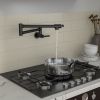 Traditional Wall Mount Stove Swing Arm Folding 2 Handles 360¬∞Rotation Dual Joints Pot Filler Kitchen Faucet with ABS Faucet Aerator